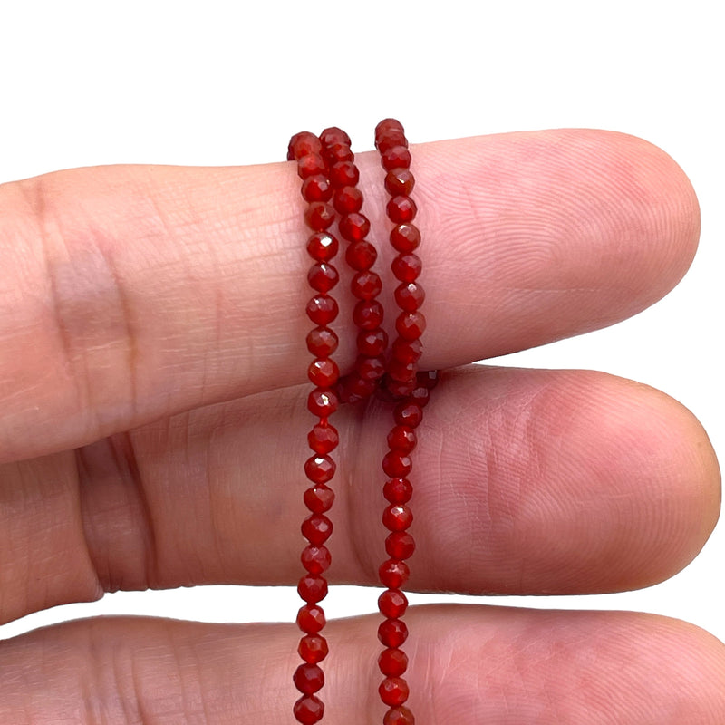 2mm Round Cut Red Agate