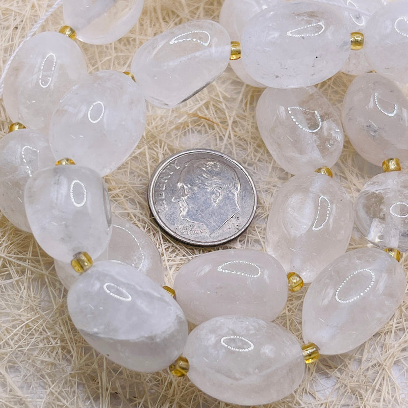 12 to 18mm Smooth Nugget Clear Quartz