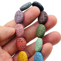 18x14mm Oval Lava Multi Colors