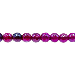 6mm Round Cut Agate Fuscia Shine