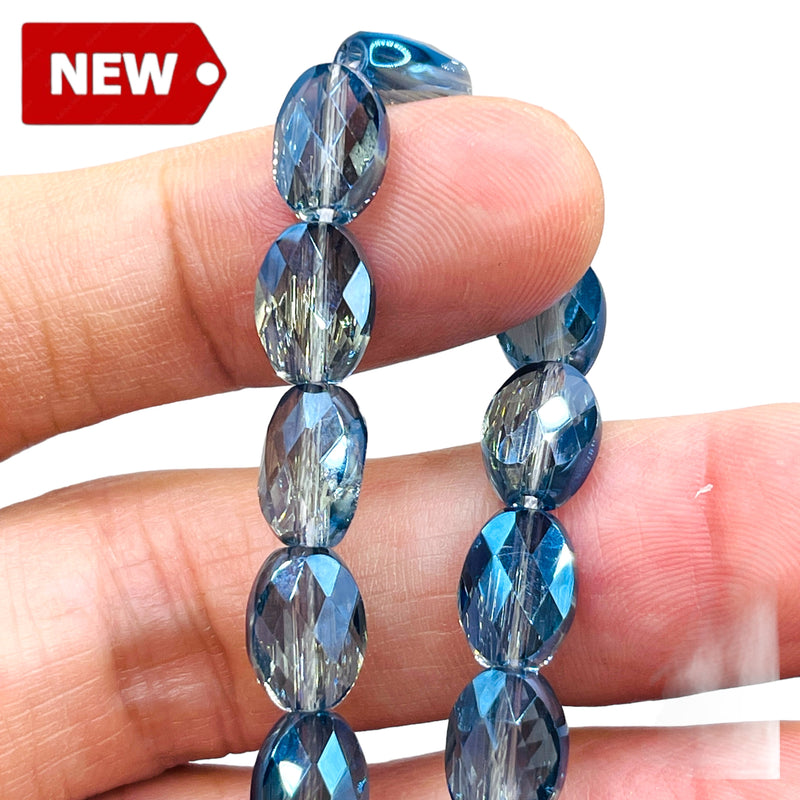 10x8mm Oval Glass Crystal Magic Blue