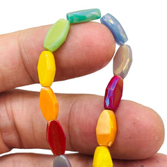 10x6mm Flat Oval Glass Crystal Rainbow