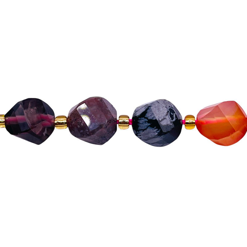 10mm Round Twisted Gemstone Rainbow