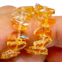 10x4mm Butterfly Wing Glass Crystal Yellow Gold