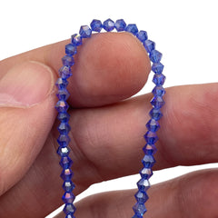 3mm Thunder Polish Glass Crystal Bicone Sapphire AB