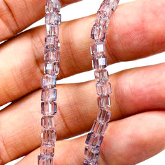 4mm Cube Glass Crystal Light Violet