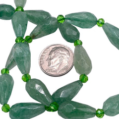 16x8mm Teardrop Green Jade