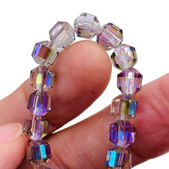 8mm Decagon Glass Crystal Magic Purple