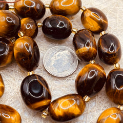 12 to 18mm Smooth Nugget Tiger Eye