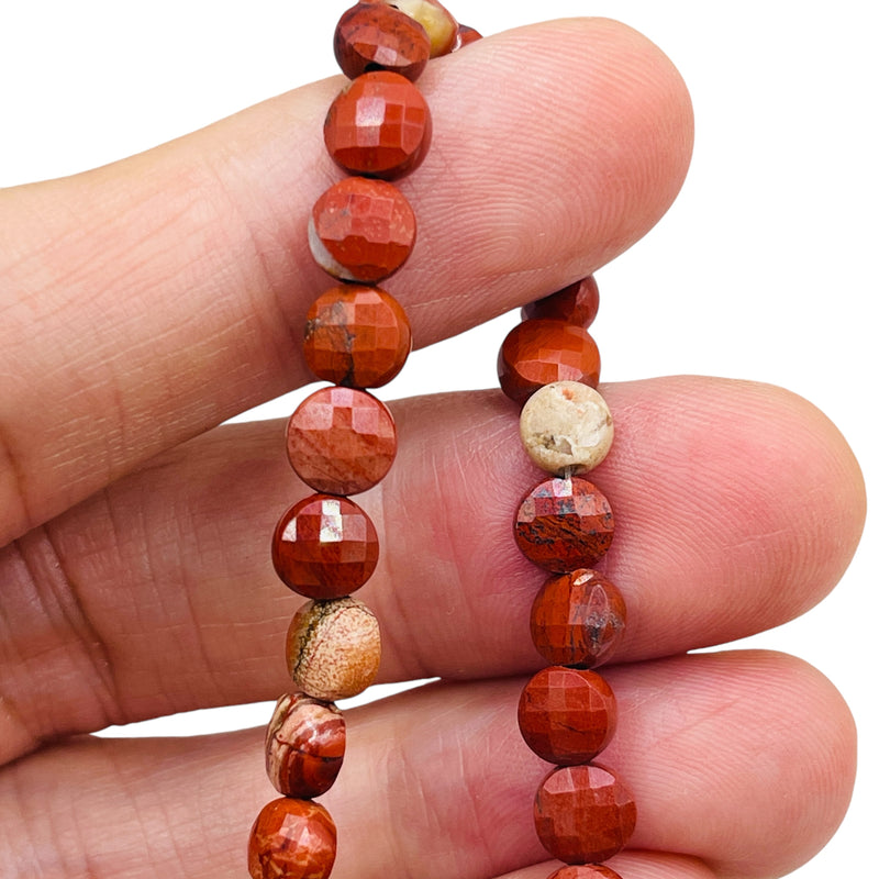 6mm Coin Cut Red Jasper