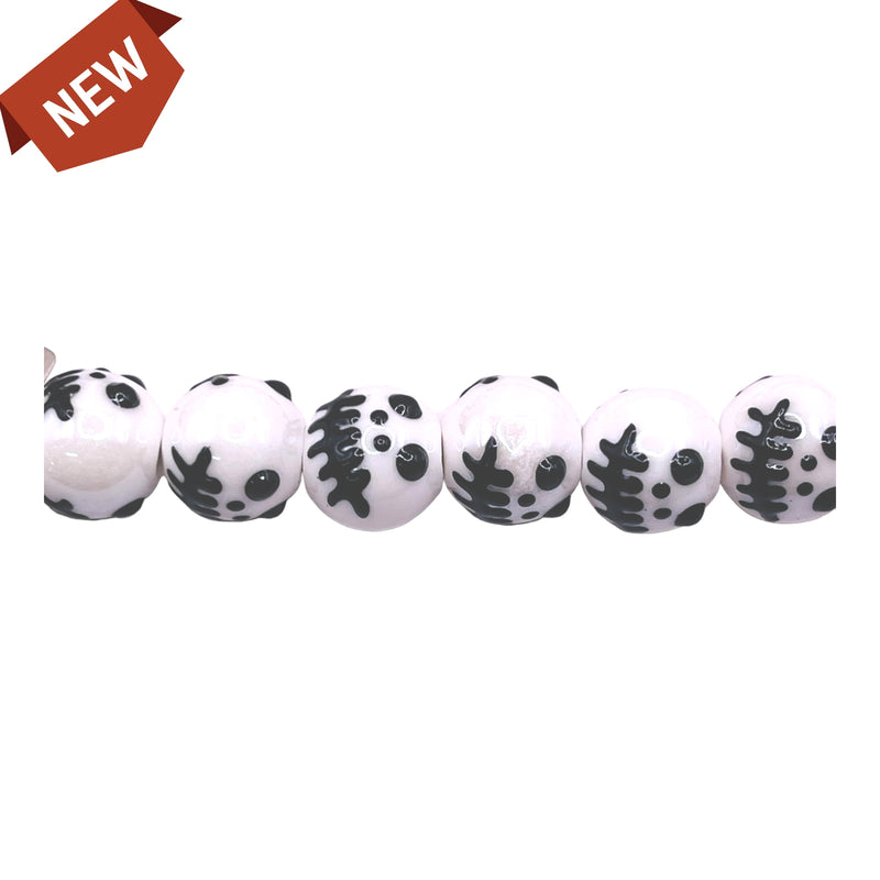 12mm Round Skull Ceramic White