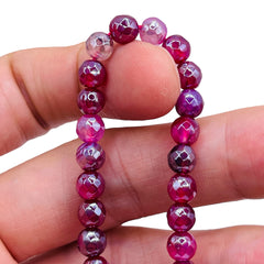 6mm Round Cut Agate Fuscia Shine