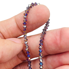 3mm Thunder Polish Glass Crystal Bicone Violet AB