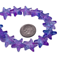 15mm Starfish Lampwork Glass Blue Violet