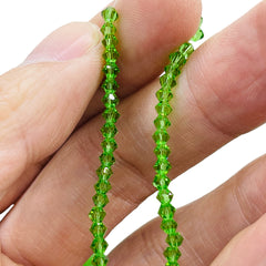 3mm Thunder Polish Glass Crystal Bicone Peridot