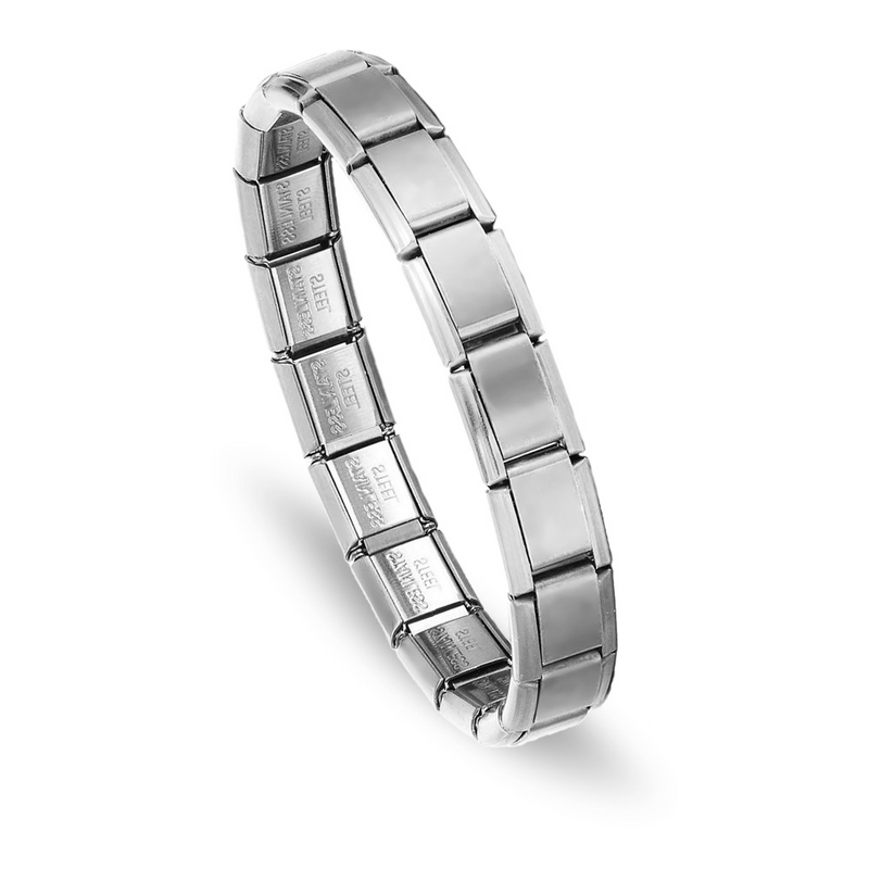 Italian Stainless Steel Bracelet Rhodium