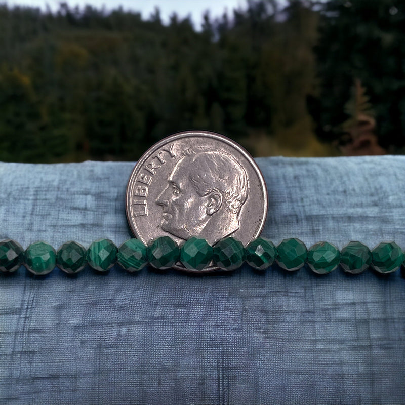 4mm Round Cut Malachite