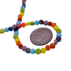 4mm Coin Glass Crystal Rainbow