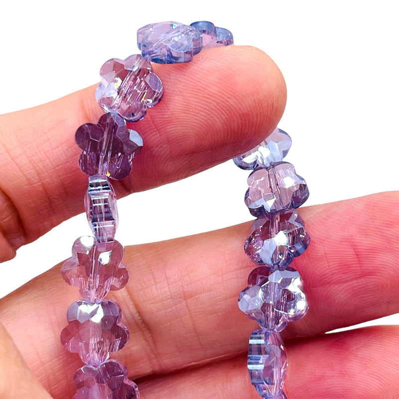 10mm Flower Glass Crystal Lt. Violet