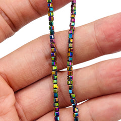 2.5mm Cube Hematite Rainbow