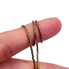 1mm Tube Hematite Gold