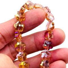 10mm Flower Glass Crystal Lt. Peach AB