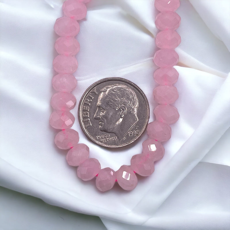 6x4mm Roundel Cut Rose Quartz