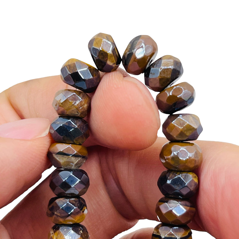 8x5mm Roundel Cut Tiger Eye Super AB