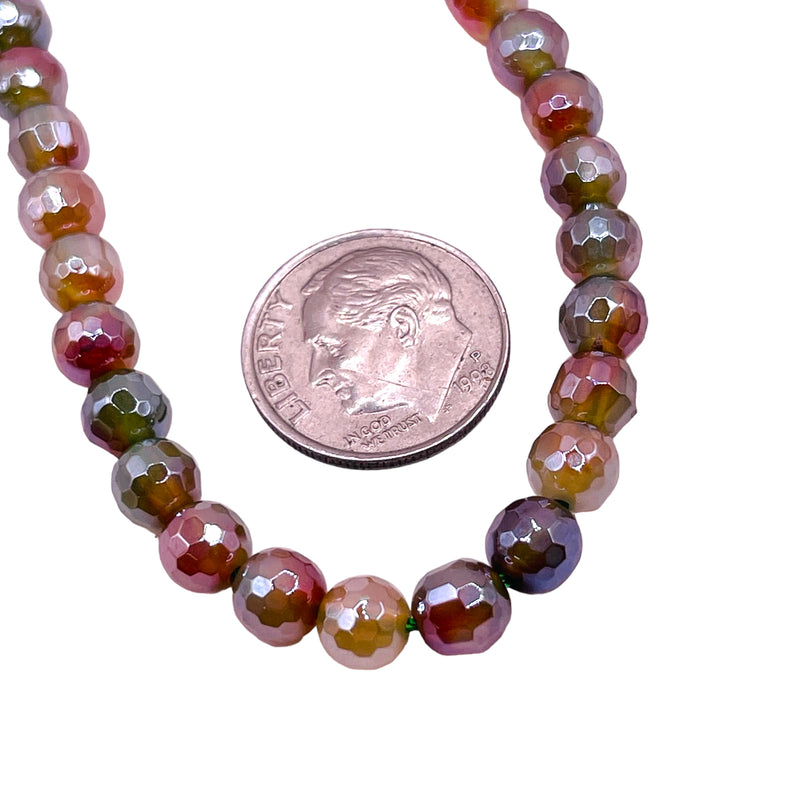 6mm Round Cut Agate Fall Shine