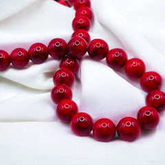 Dyed Jade Round Red Turquoise