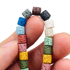 6x6mm Cylinder Lava Multi Colors