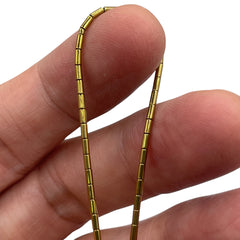 1x3mm Tube Hematite Gold