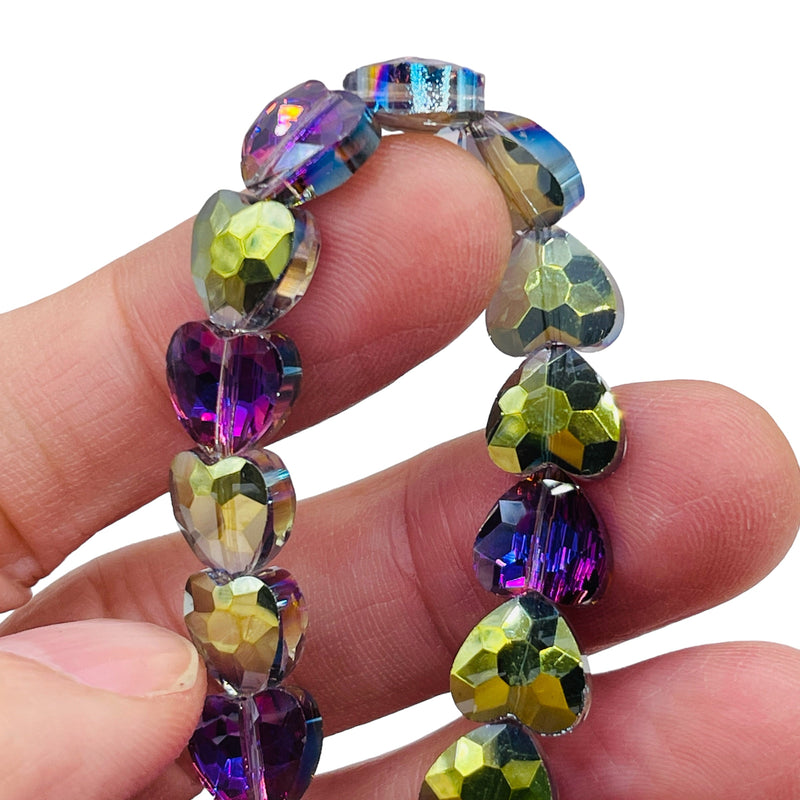 10mm Heart Glass Crystal Violet Dream