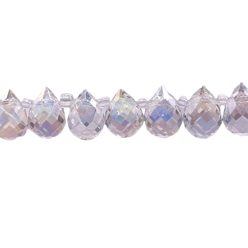 10x8mm Teardrop Glass Crystal Clear AB