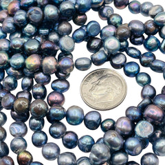 Fresh Water Pearl Button 6-7mm Peacock