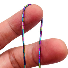 1x3mm Tube Hematite Rainbow