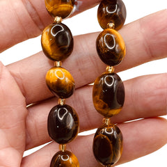 12 to 18mm Smooth Nugget Tiger Eye