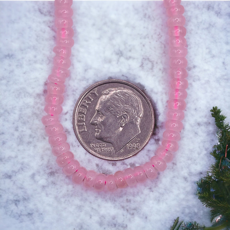 4x2mm Roundel Rose Quartz