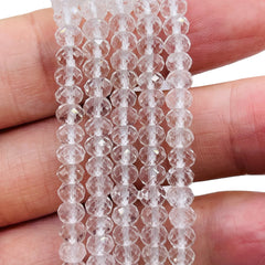 6x4mm Roundel Cut Clear Quartz