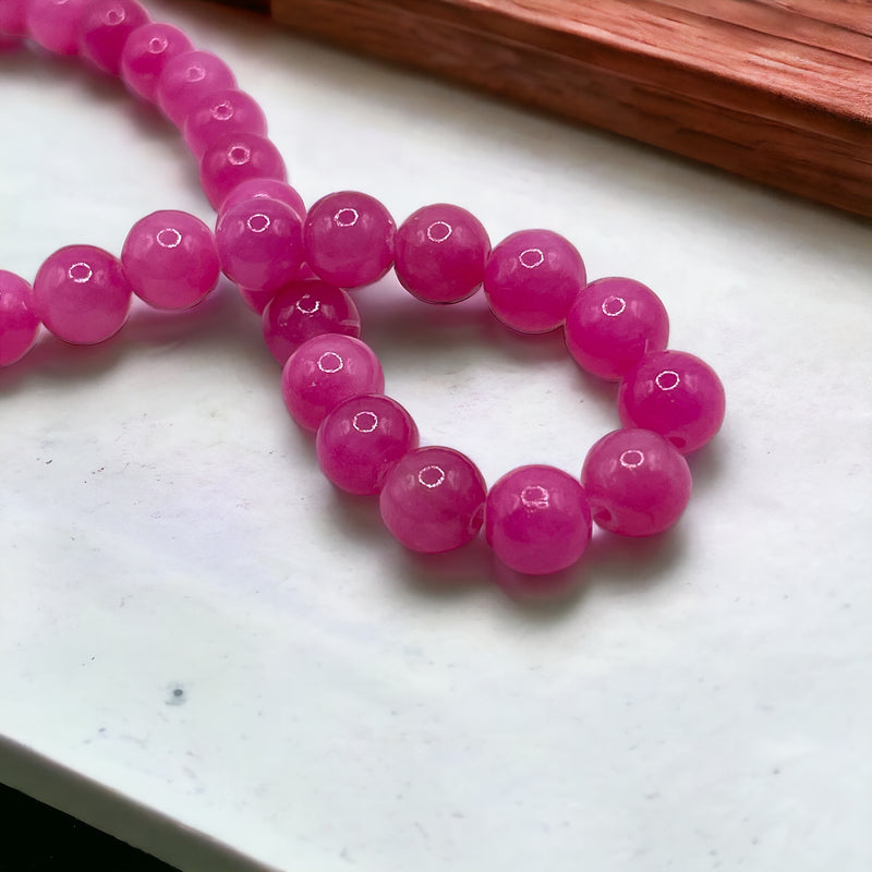 Dyed Jade Round Lt. Fuchsia