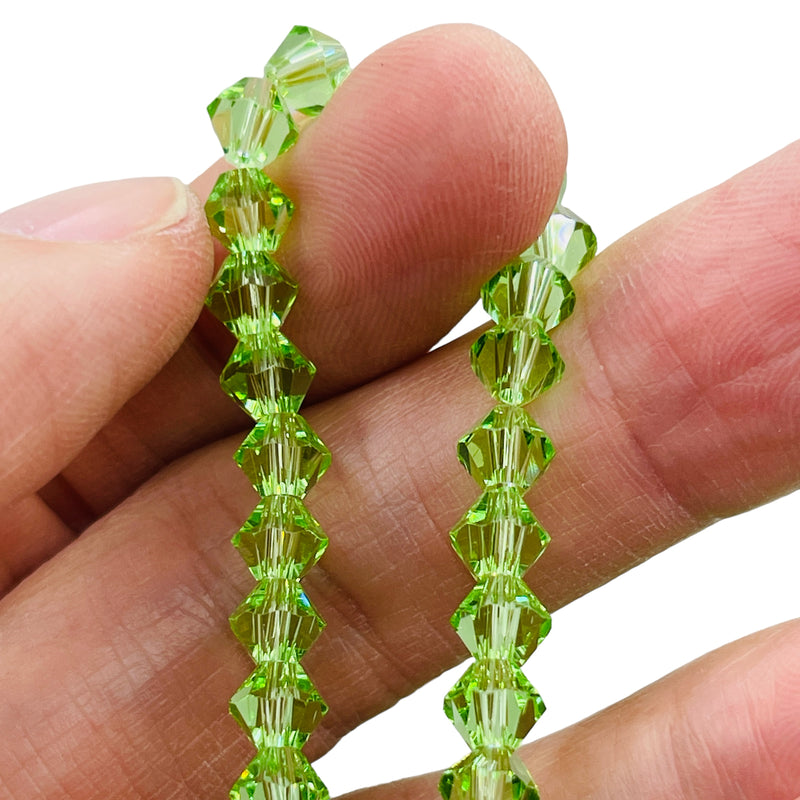 6mm Thunder Polish Glass Crystal Bicone Chrysolite