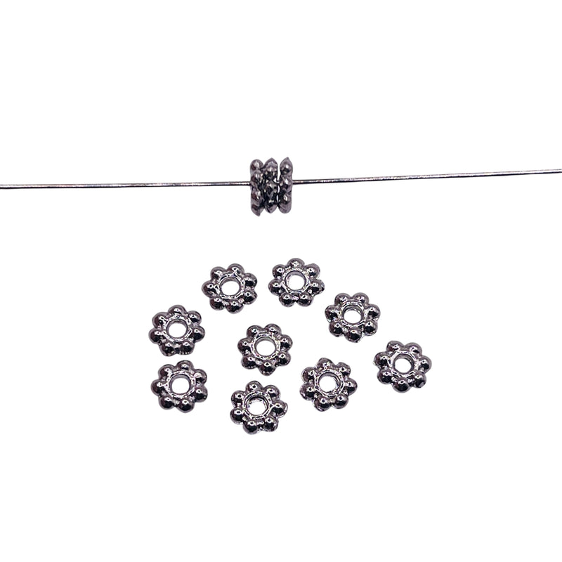 6x1mm Disc Spacer Rhodium Plated