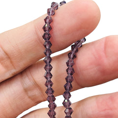 4mm Thunder Polish Glass Crystal Bicone Violet