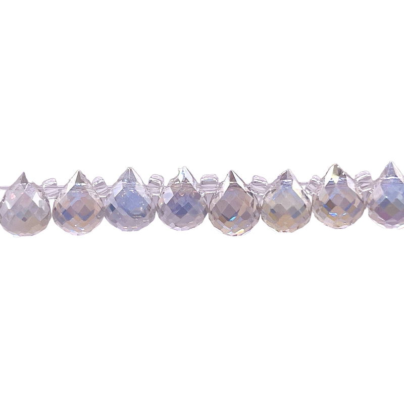 8x6mm Teardrop Glass Crystal Clear AB