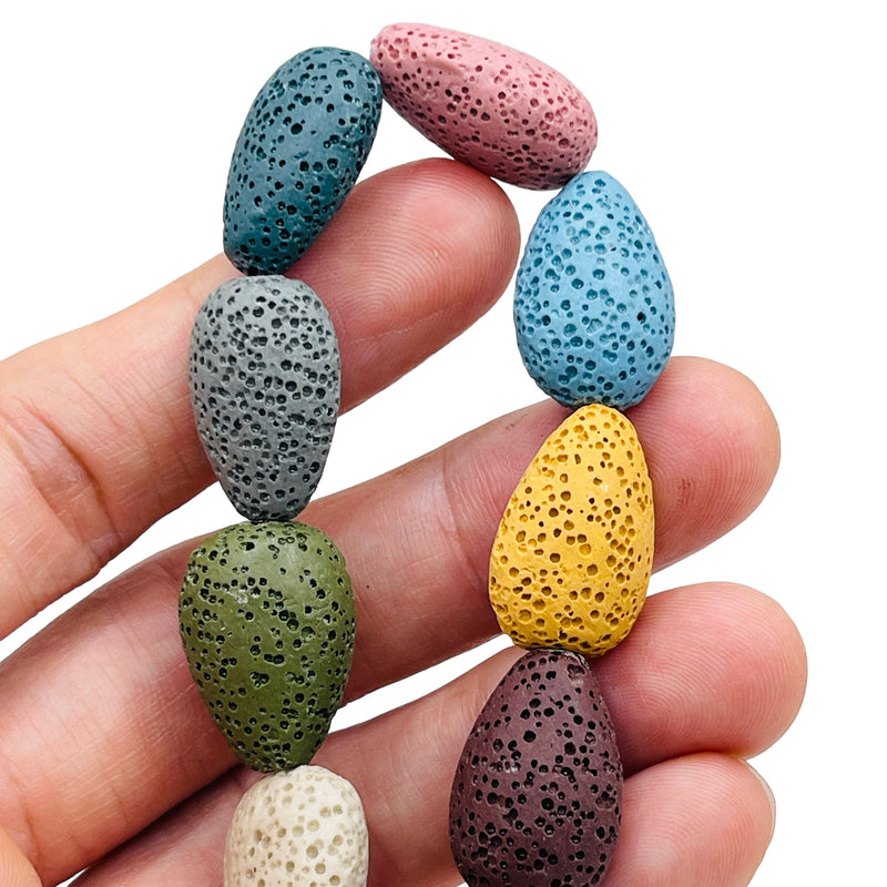 22x15mm Tear Drop Lava Multi Colors