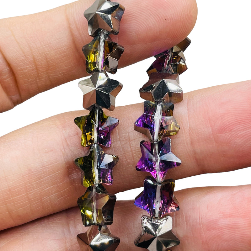 10mm Star Glass Crystal Dark Violet Dream