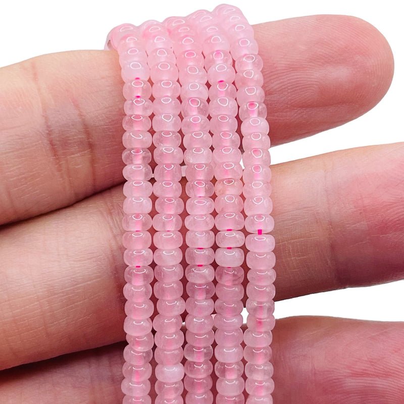 4x2mm Roundel Rose Quartz