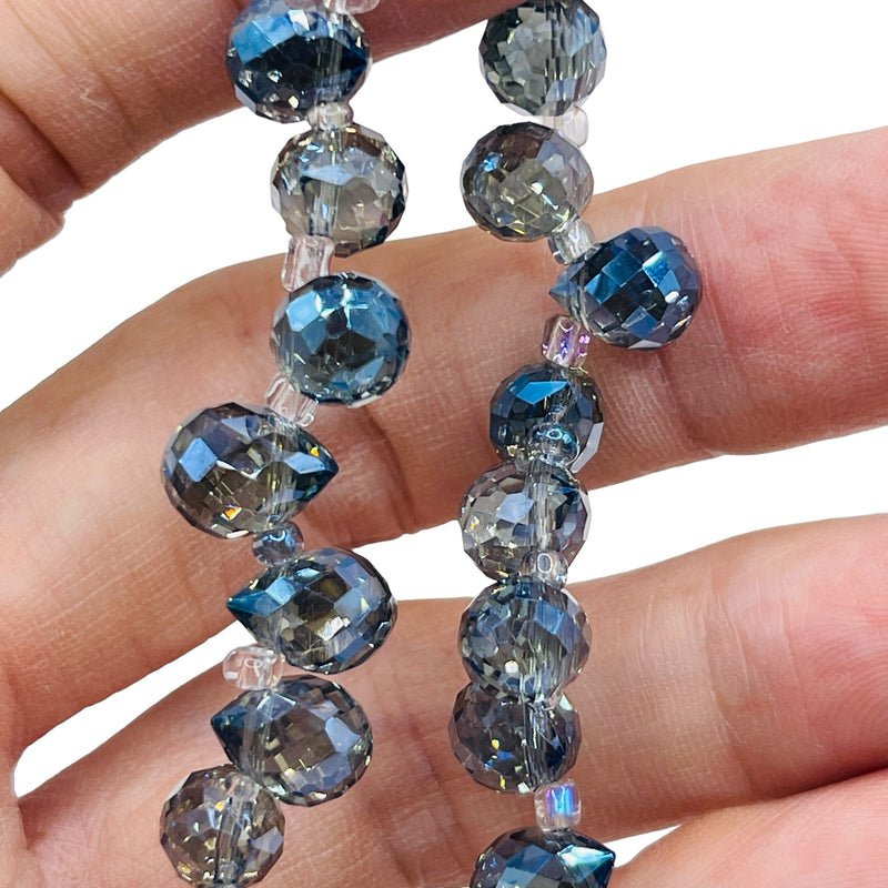 10x8mm Teardrop Glass Crystal Magic Blue