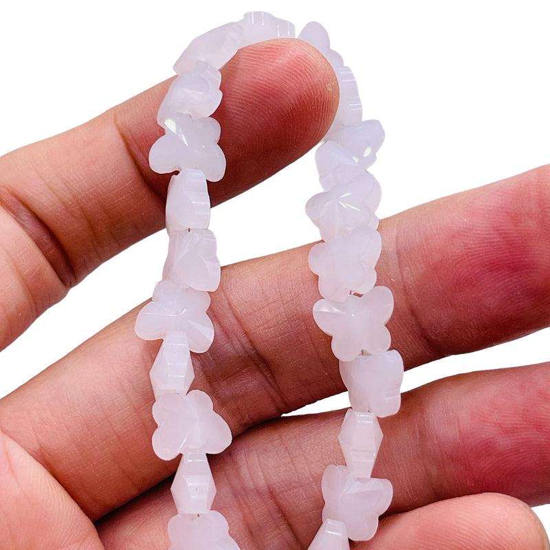 10mm Butterfly Glass Crystal White Jade