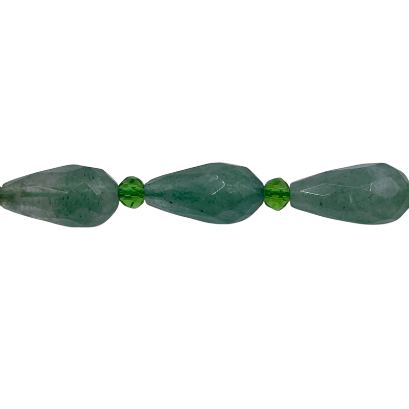 16x8mm Teardrop Green Jade